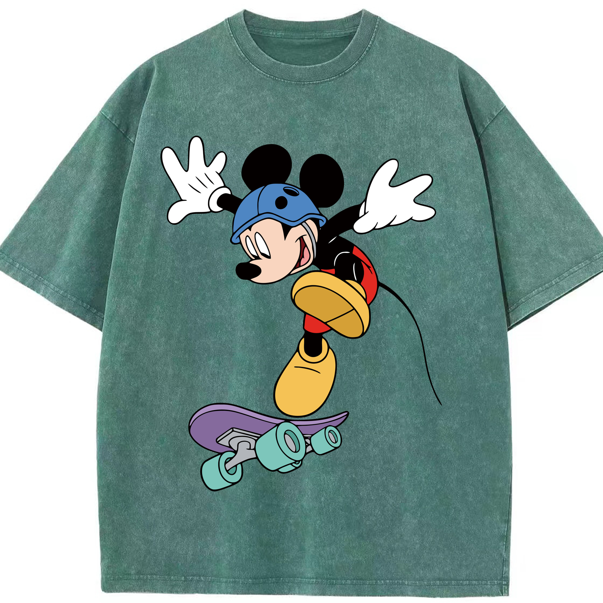 （画像用） ミッキーマウス Mickey Mouse 綿100% ヴィンテージ風 半袖Tシャツ（フロントプリント）